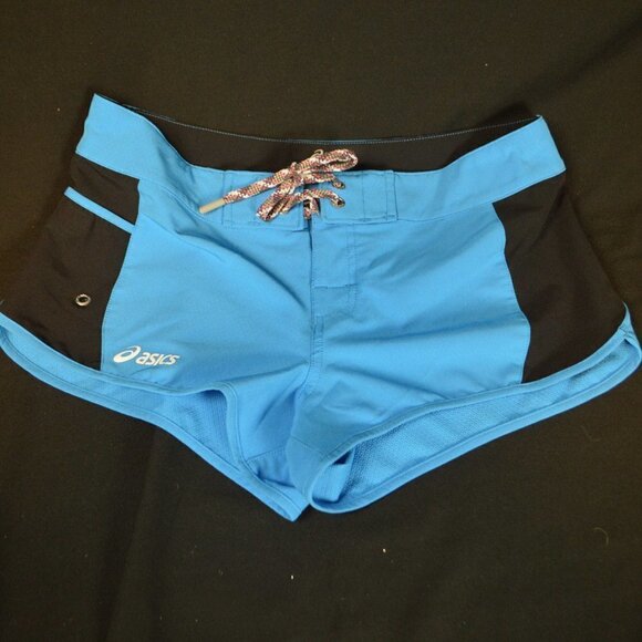 Womens ASICS Swim Trunks Shorts Ocean Blue 7 (Jrs) - Picture 1 of 2